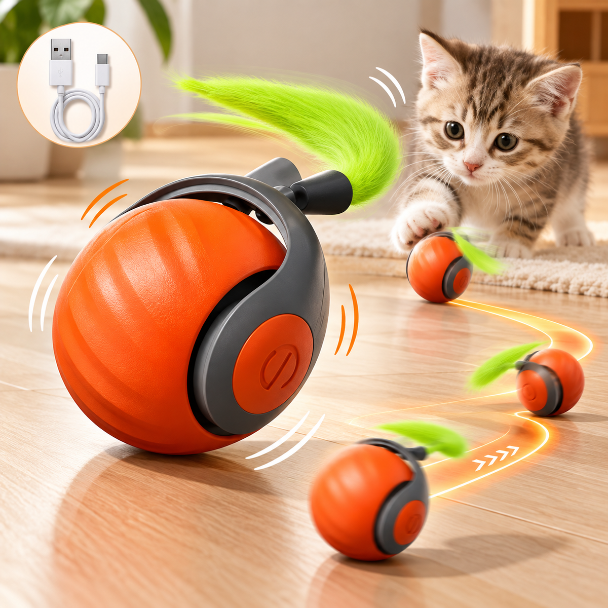 Speedy Tail Interactive Cat Ball