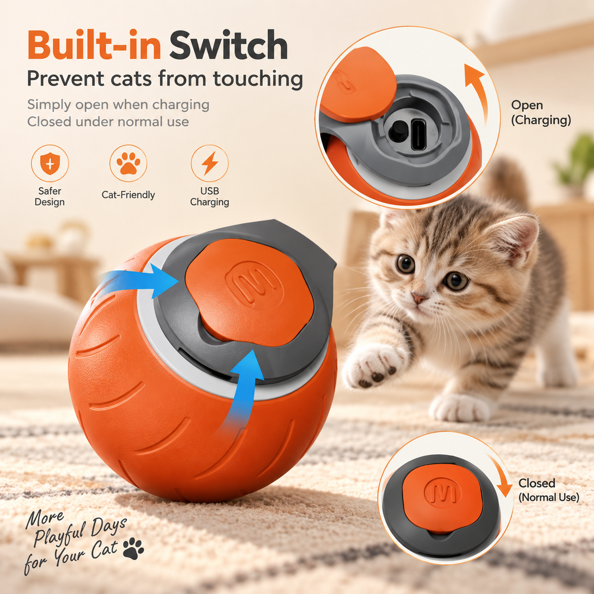 Speedy Tail Interactive Cat Ball