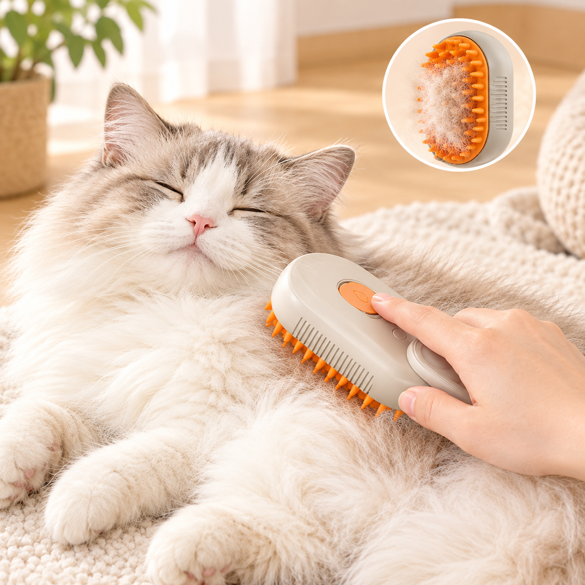3-in-1 Electric Pet Steam Brush