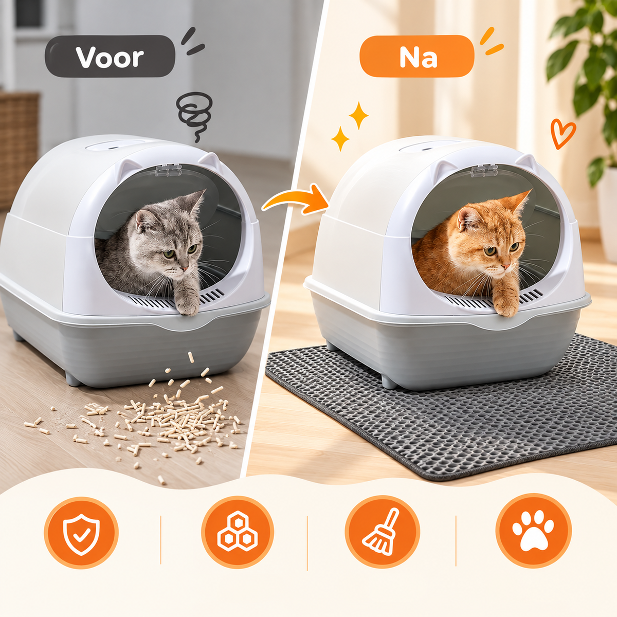 Splash-Proof Cat Litter Mat