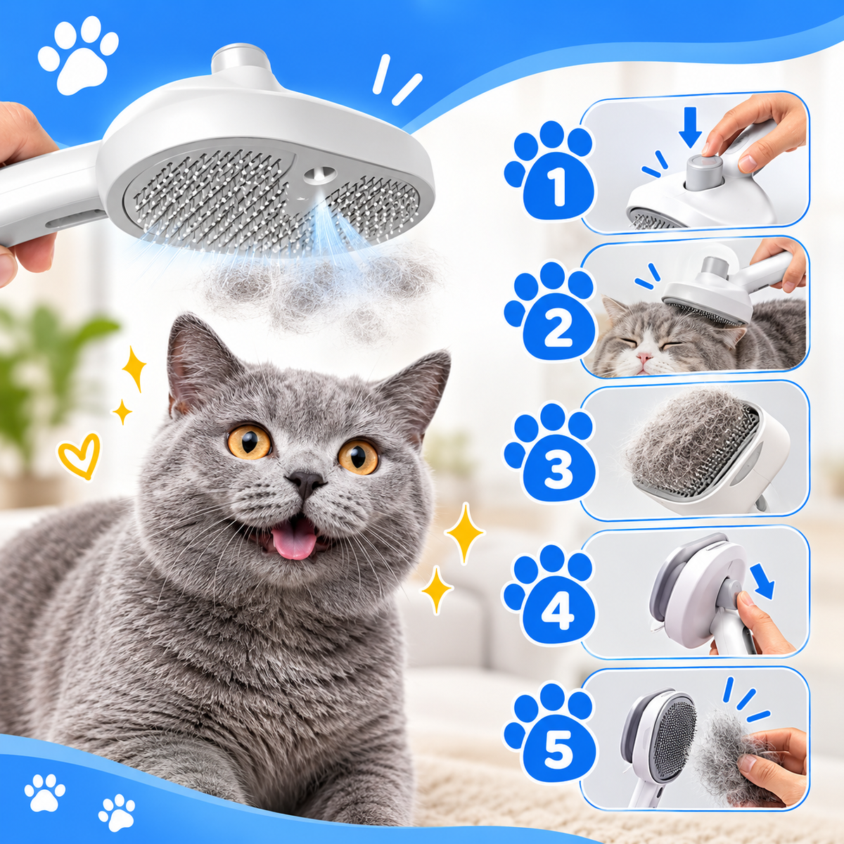 Electric Spray Brush for Dogs & Cats