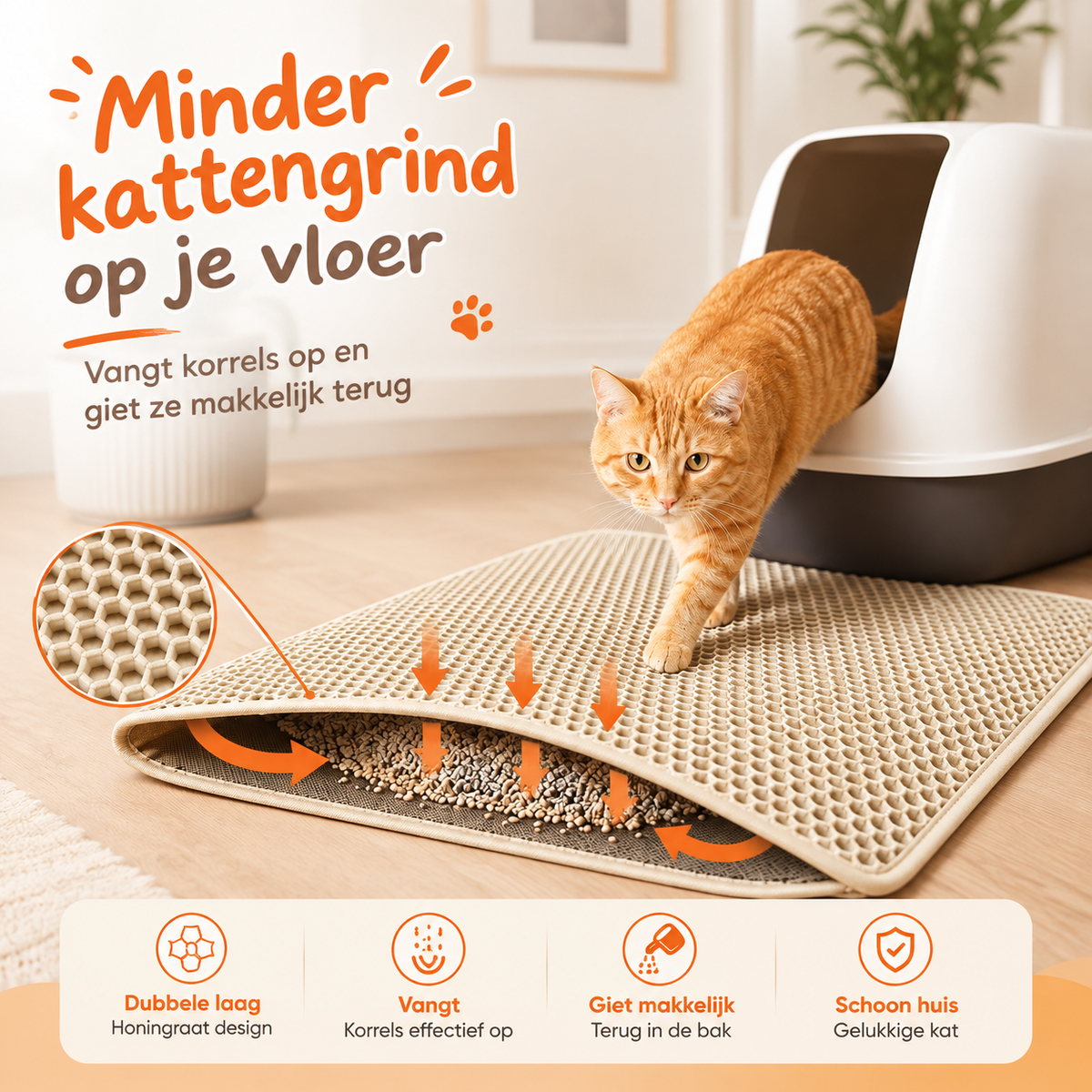 Splash-Proof Cat Litter Mat